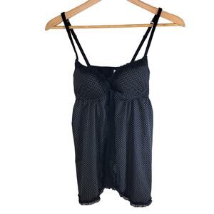 Sophie B Polka Dot Babydoll Slip Womens size S Tan Black